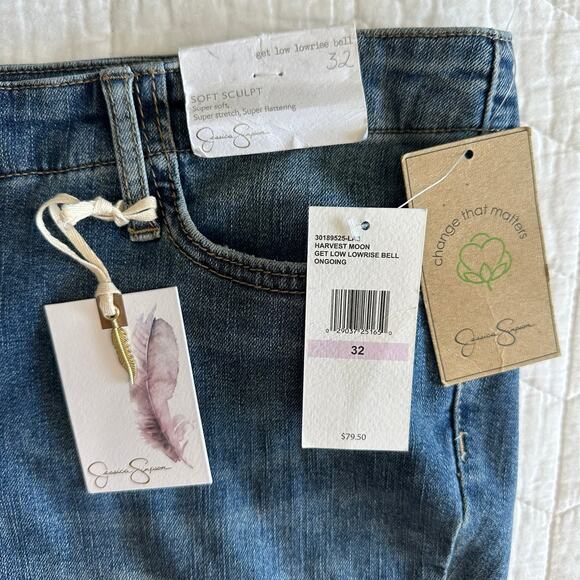 Jessica Simpson Women’s Harvest Moon Flare Bell Jeans Sculpt Stretch Size 32 New - Picture 7 of 15